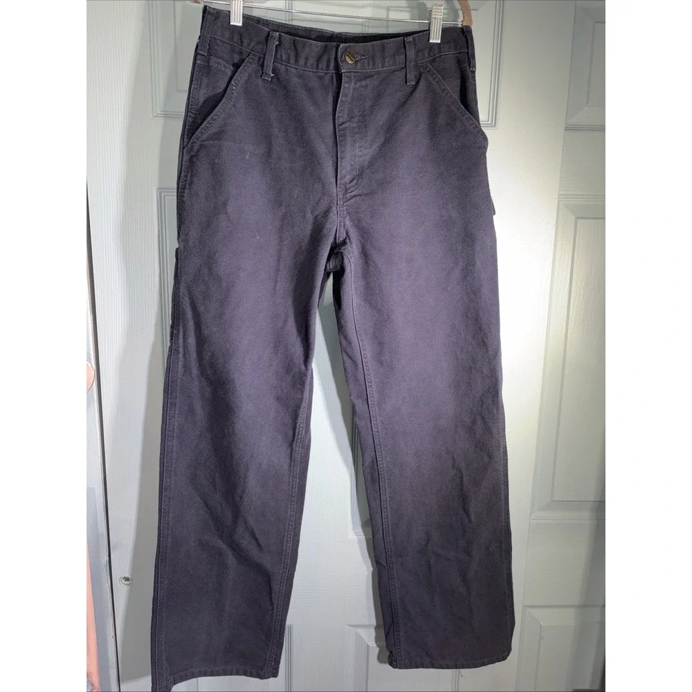 Carhartt Heavy Duty Canvas Work Pants Sz 32/32. Navy Blue. Dungarees.
